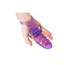 Double Finger Banger Vibrating G-Spot Glove - Purple 
