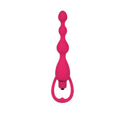 Silicone Vibrating Pleasure Beads With Removable 3 Speed Stimulator 5.75 Inch Pink