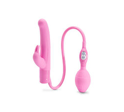   Extra Girthy Inflatable Silicone G-Spot Rabbit Vibrator 4.5 Inch 